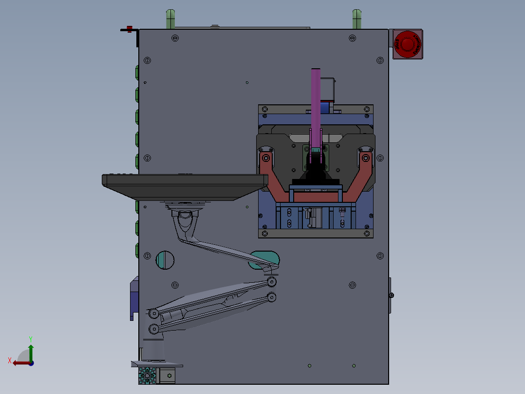 汽车功放盒手动检测设备3D模型图纸 Solidworks设计后视图