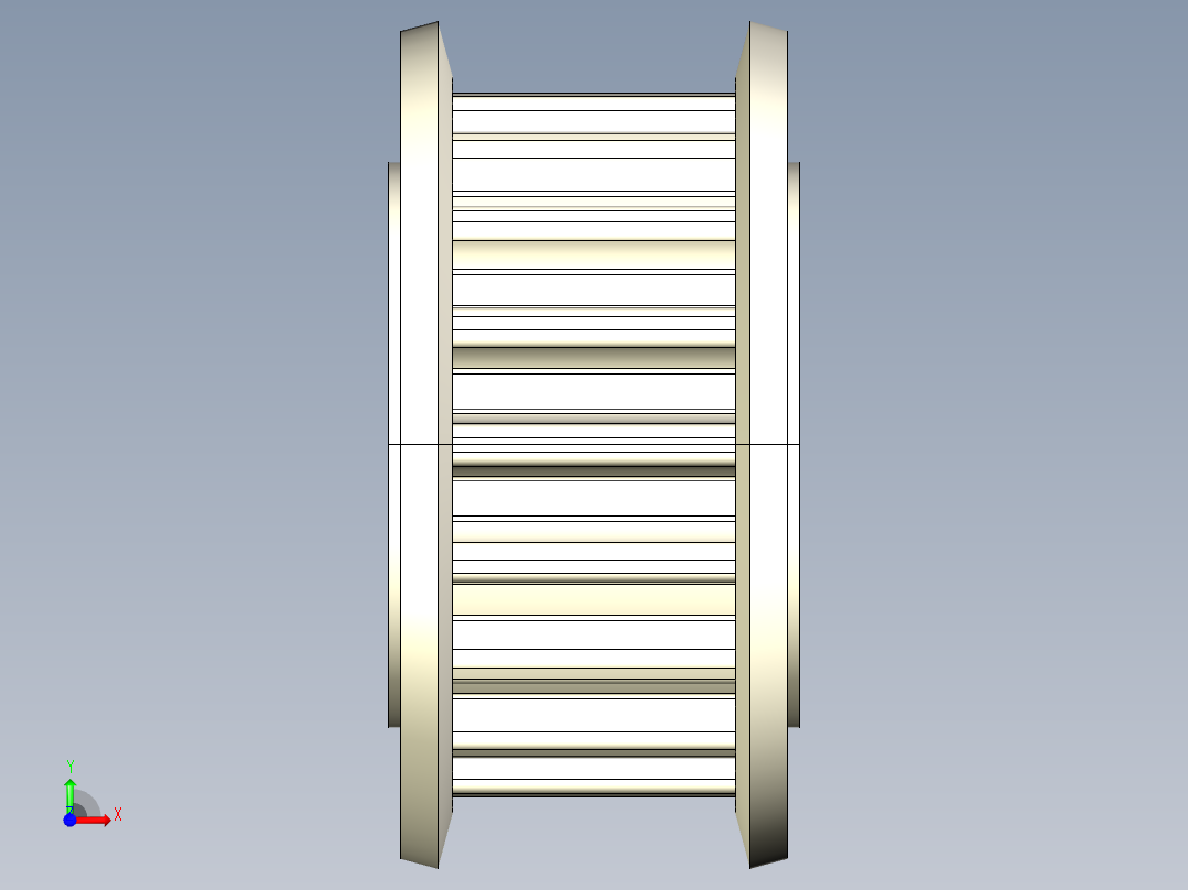 皮带轮p12--stp igs sw三维 3d模型设计图前视图