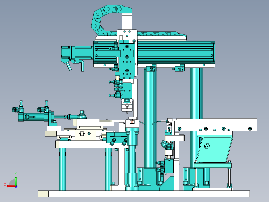AB脚组装机构后视图