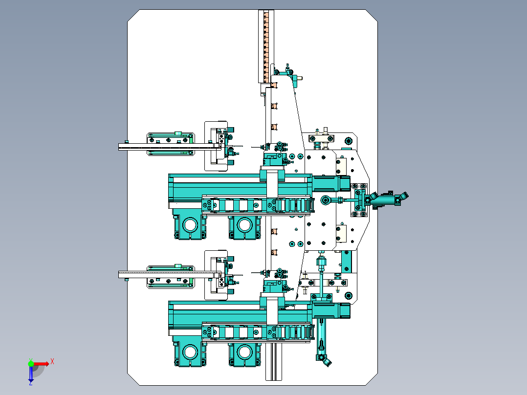 AB脚组装机构俯视图