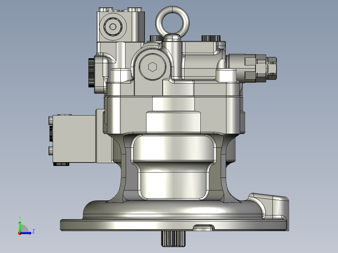 挖掘机回转马达左视图