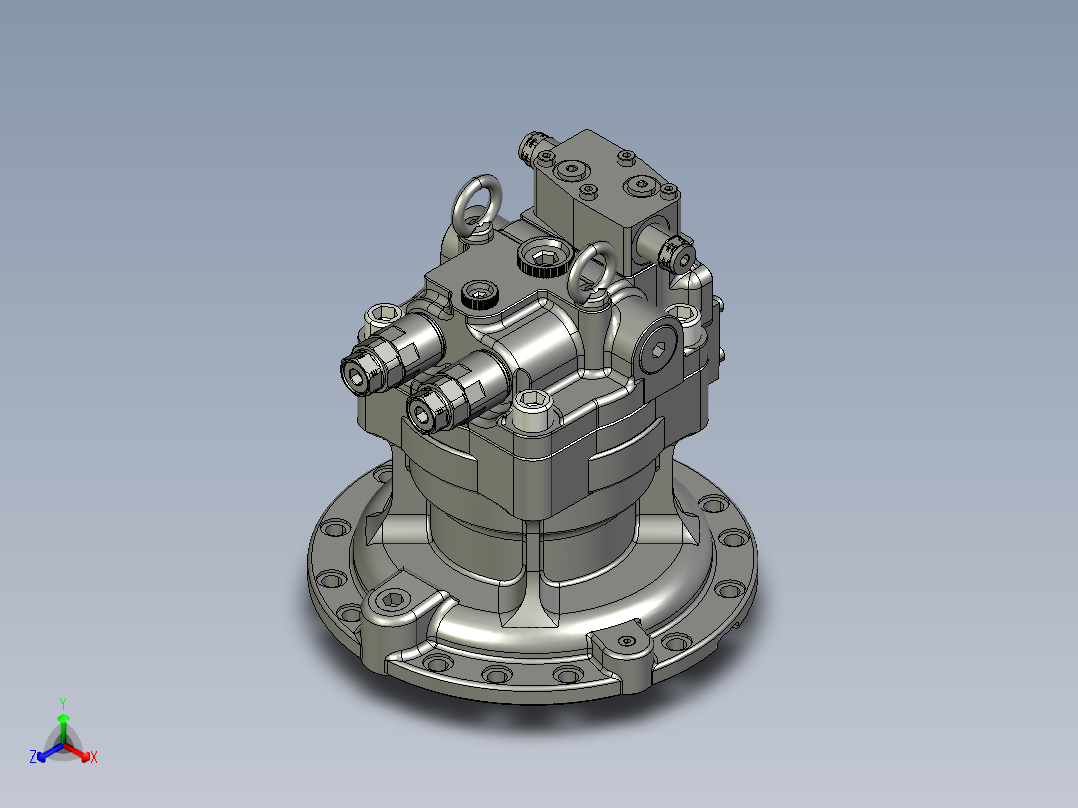 挖掘机回转马达正等轴测图