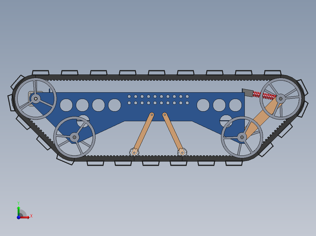 履带底盘结构前视图