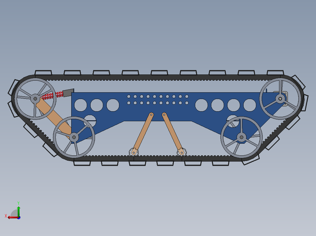 履带底盘结构后视图