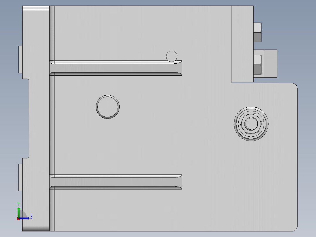 831006拨叉铣16键槽三维夹具图左视图