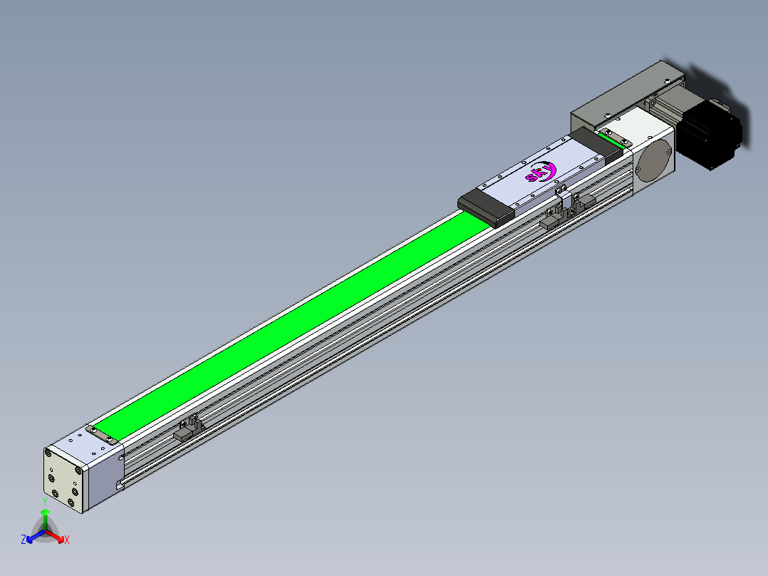 同步带滑台-欧规BC6H-L60-S600-L-ZP40-D3正等轴测图