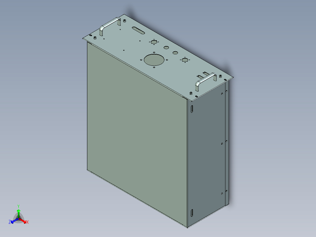 电池箱钣金机箱正等轴测图
