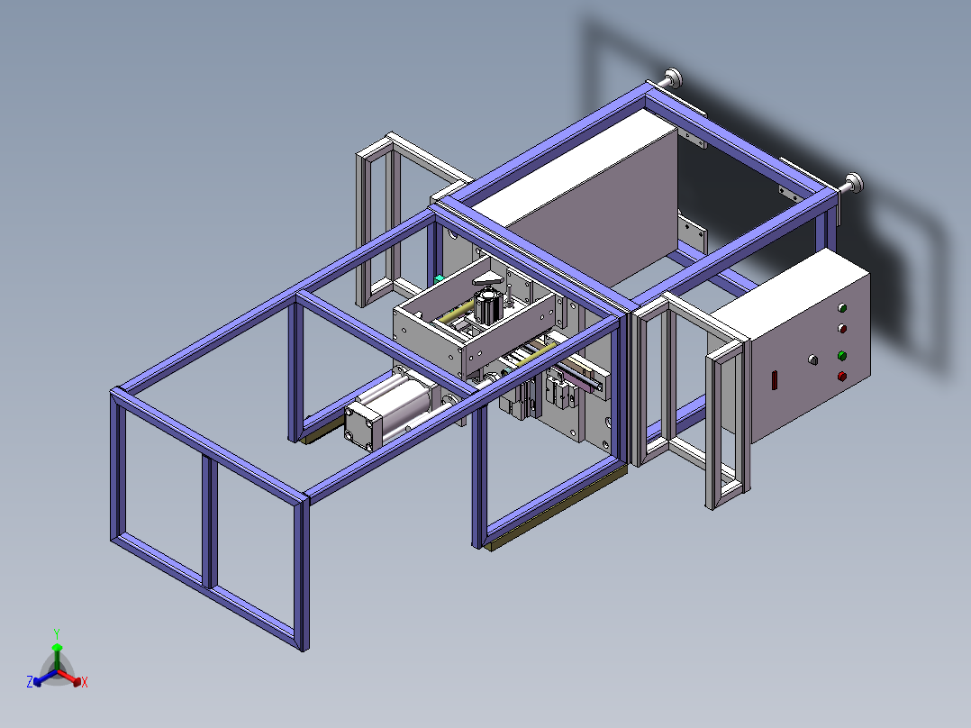 异形缺口冲切机sw18可编辑正等轴测图