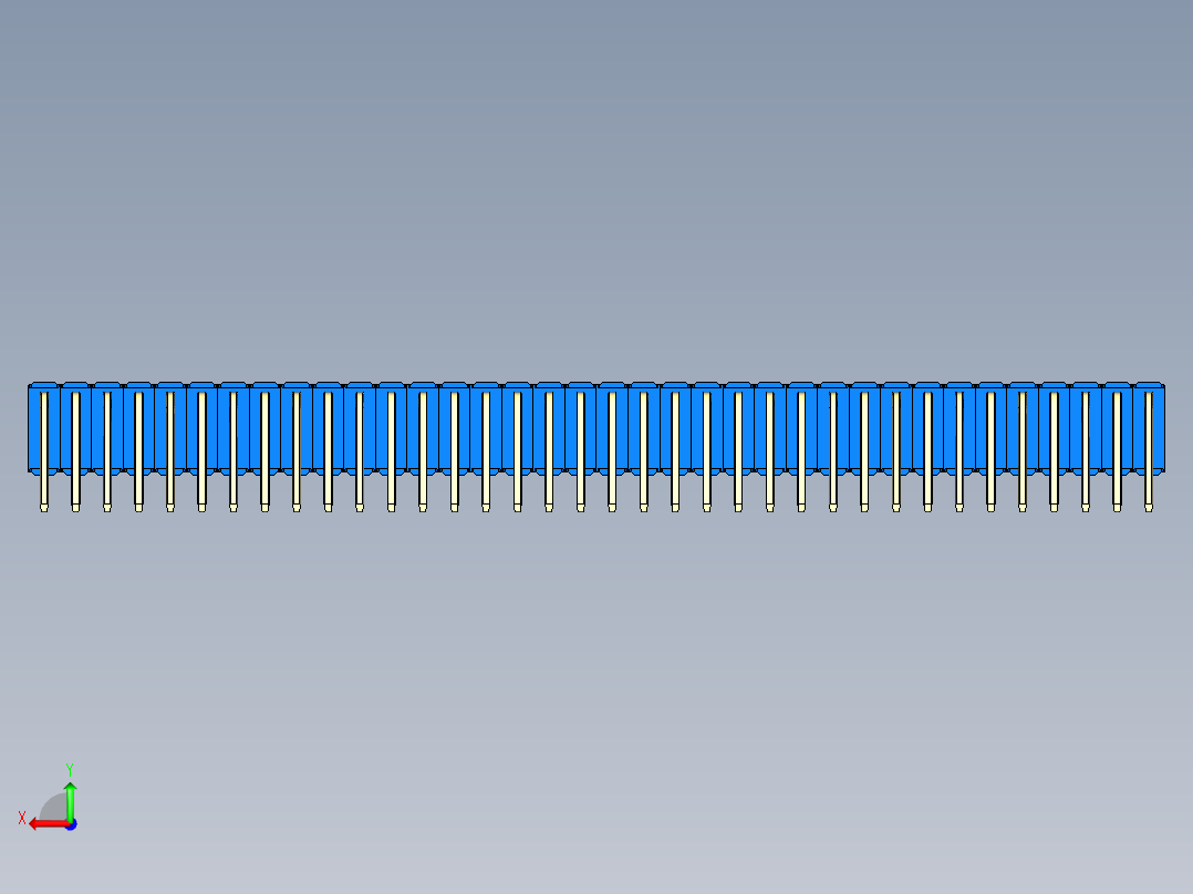 彩色公排针 100mil 2.54mm 系列-DS1022_blue_3x36p_100mil_TypeD_rev1.0后视图