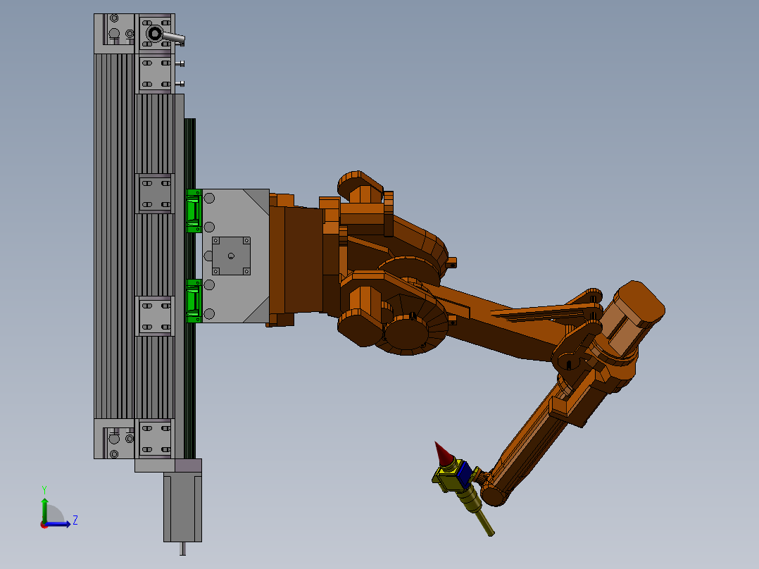 带有多轴移动底座的激光切割机械手1321074==100左视图