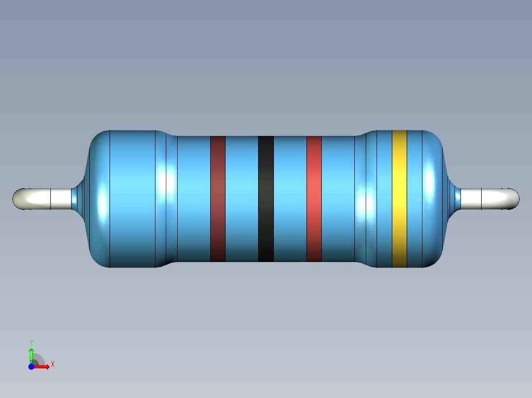 无源元件封装-RES-0.5W-HH-MF前视图