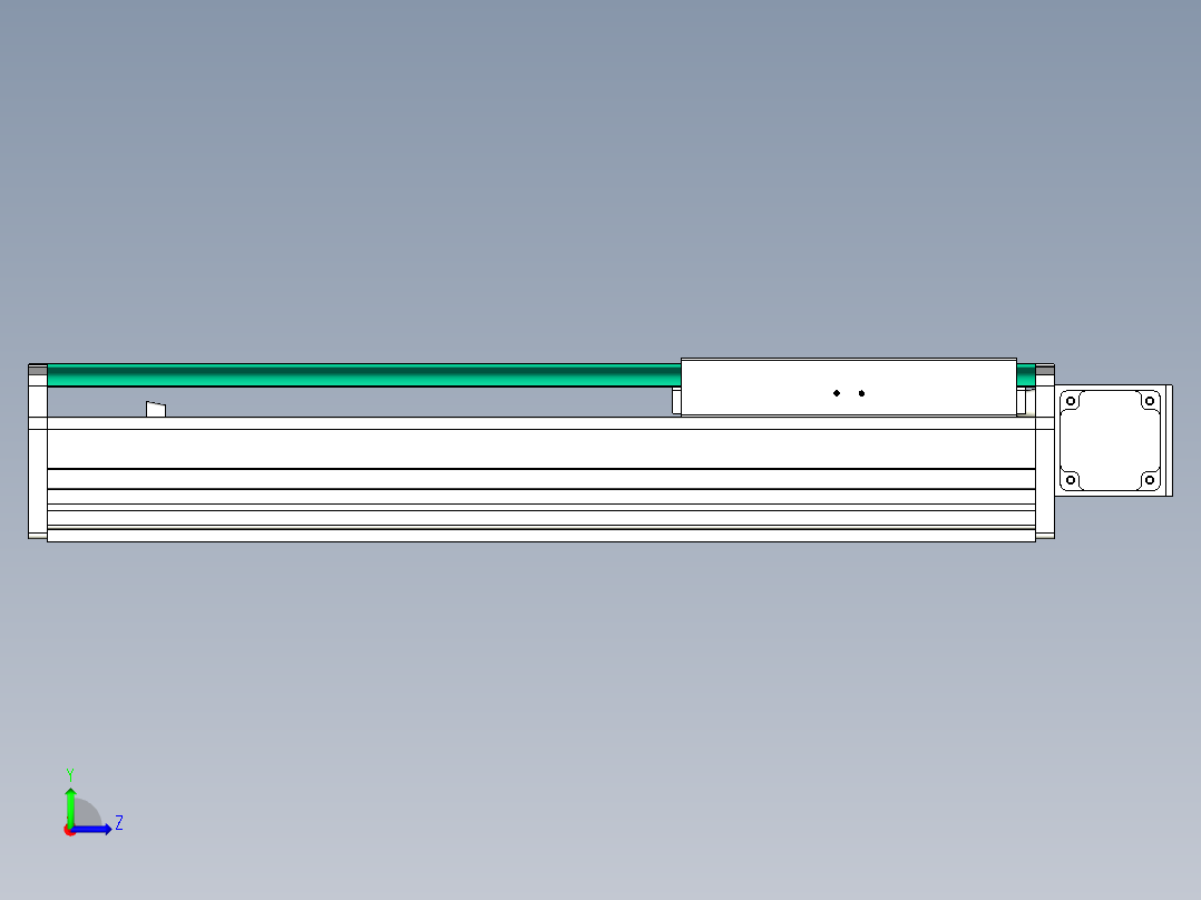 东锦同步带传动-直线滑台模组DH270B-C-L150-S400-BL-P750W-C3左视图
