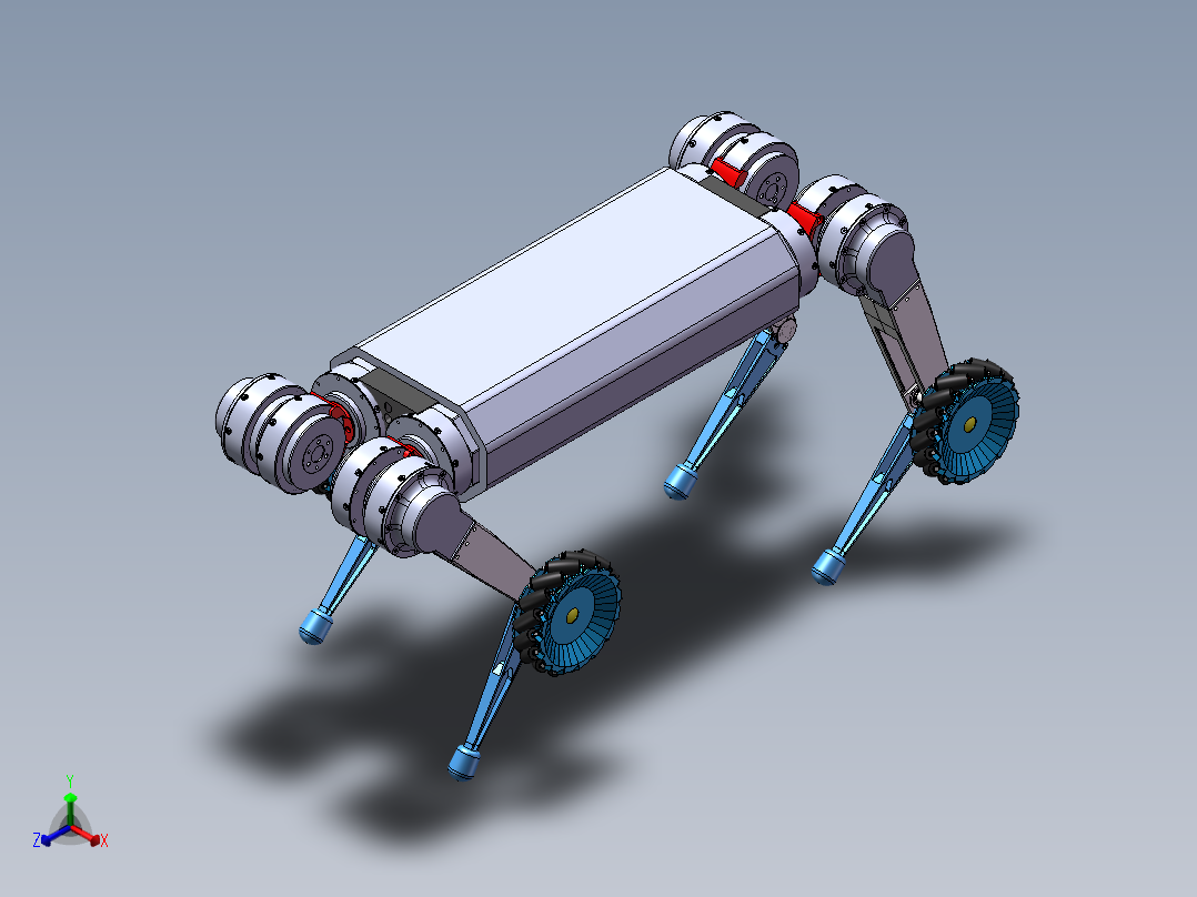 轮足式四足机器人==1519998正等轴测图