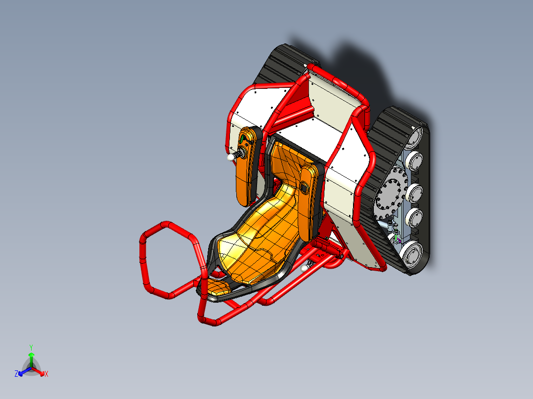 Ziesel全地形三角履带车模型3D图纸 x_t格式正等轴测图