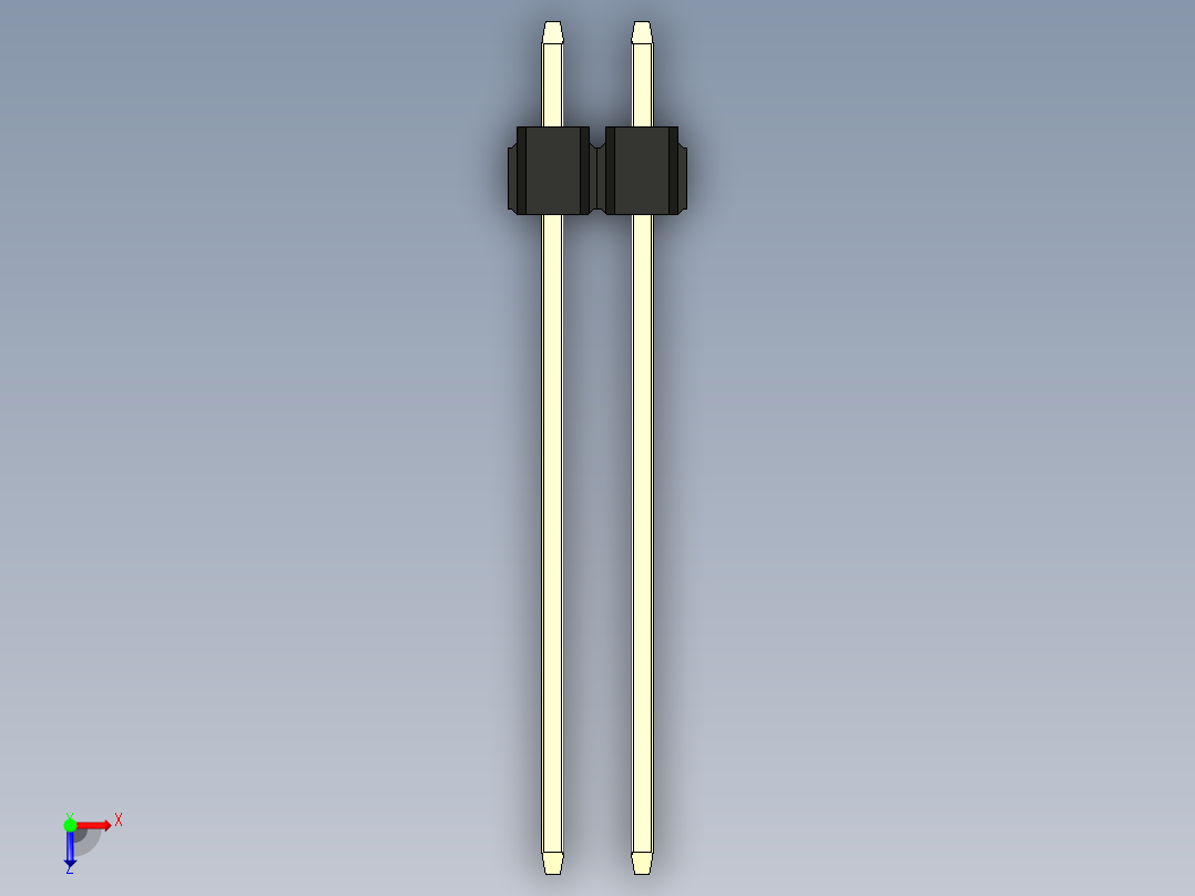 彩色公头100mil（2.54mm）系列-DS1021_black_2x02p_100mil_Type19_rev1.0俯视图