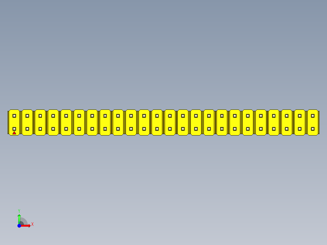 彩色公头100mil（2.54mm）系列-DS1021_yellow_2x24p_100mil_Type19_rev1.0前视图