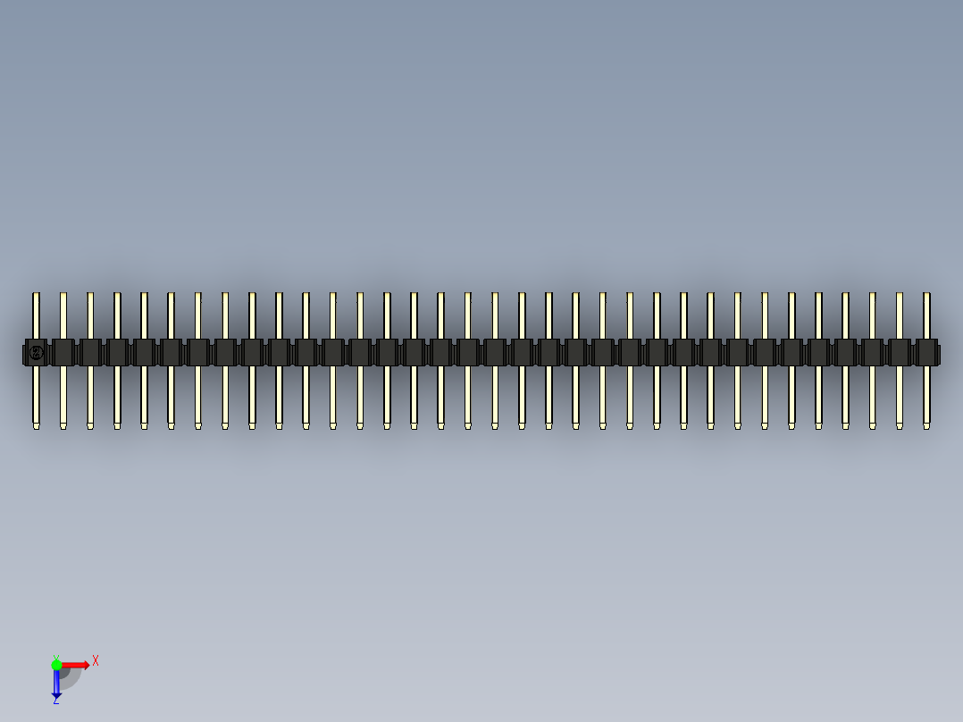 彩色公排针 100mil 2.54mm 系列-DS1022_black_2x34p_100mil_TypeD_rev1.0俯视图