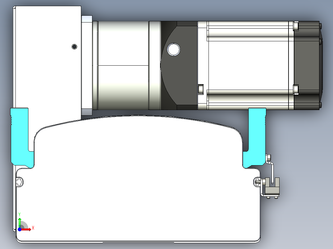 同步带滑台-半封闭B22H-L100-C-S650-LU-P75-D3-N5前视图