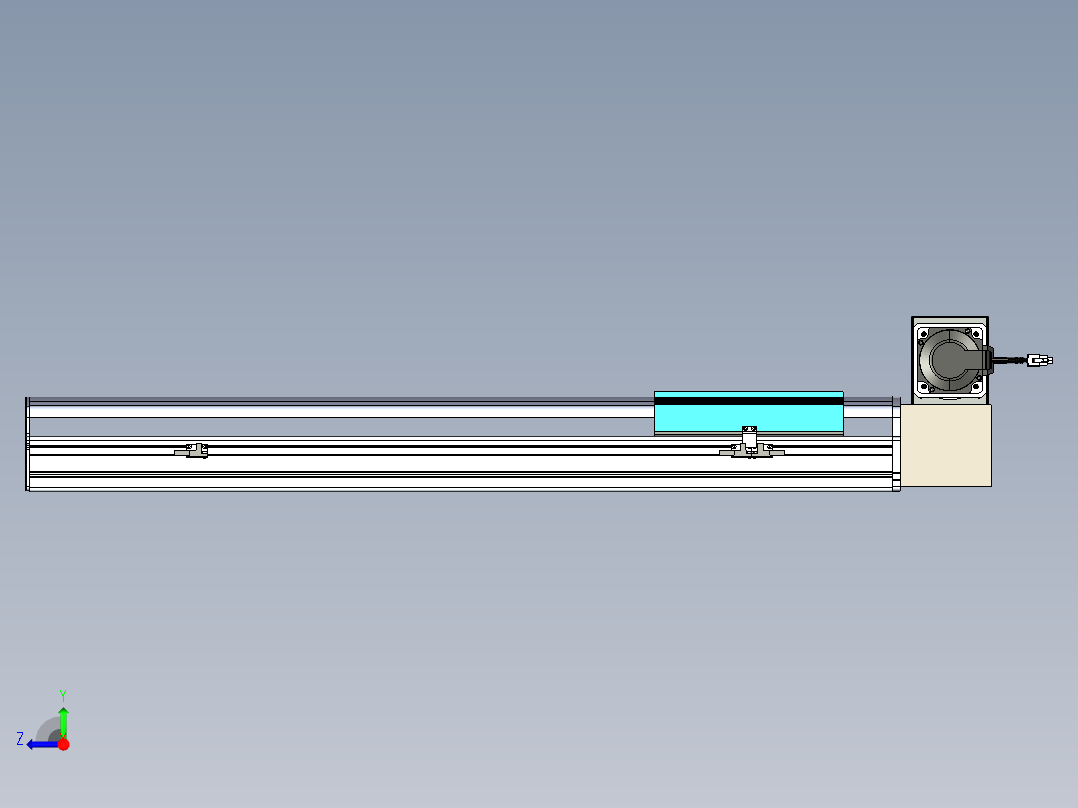 同步带滑台-半封闭B22H-L100-C-S650-LU-P75-D3-N5右视图