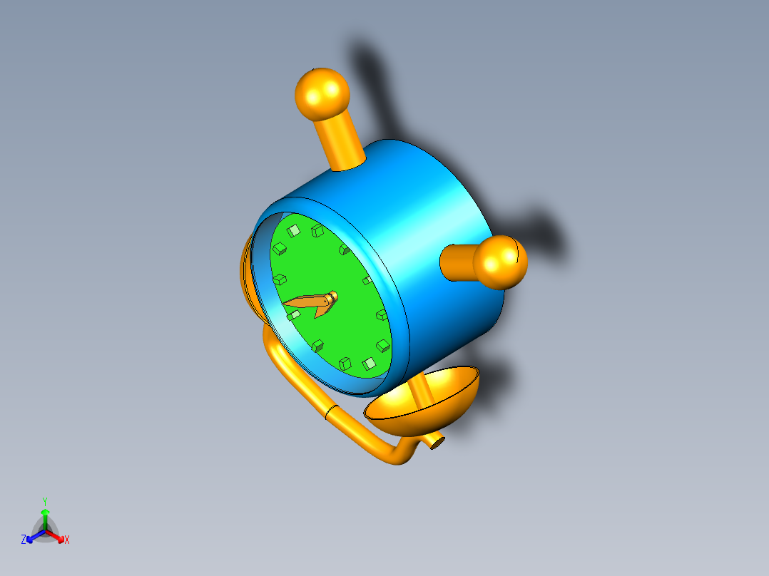 闹钟模型正等轴测图