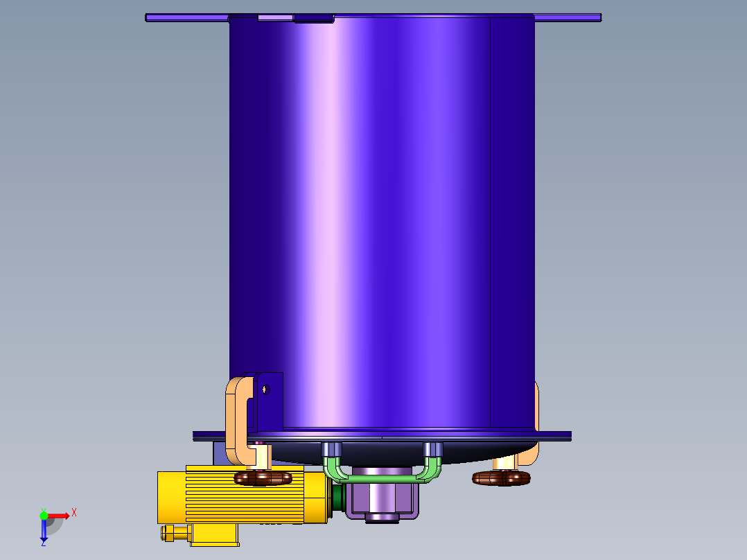 立式两相电搅拌机俯视图