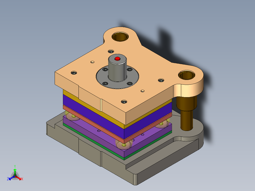 垫片冲孔落料复合模（CAD图+Proe三维）正等轴测图
