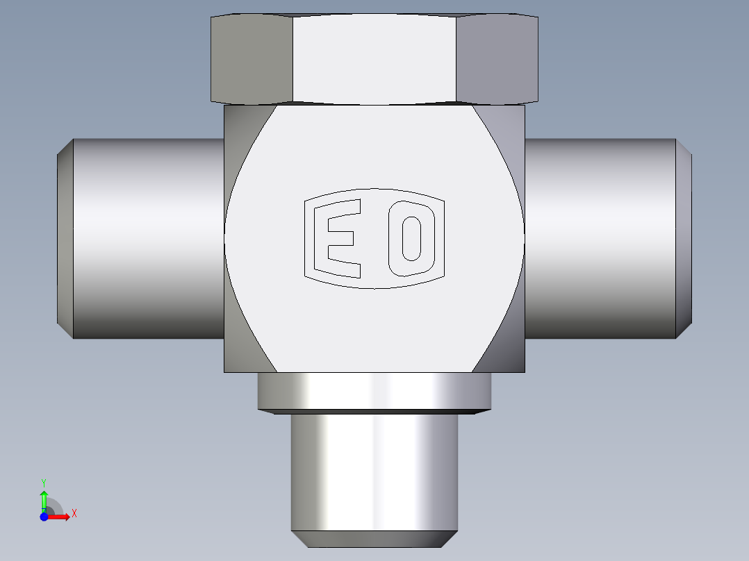 卡套式工业通用硬管接头EO_High_pressure_banjo_tee_TH06LMOMDCF前视图
