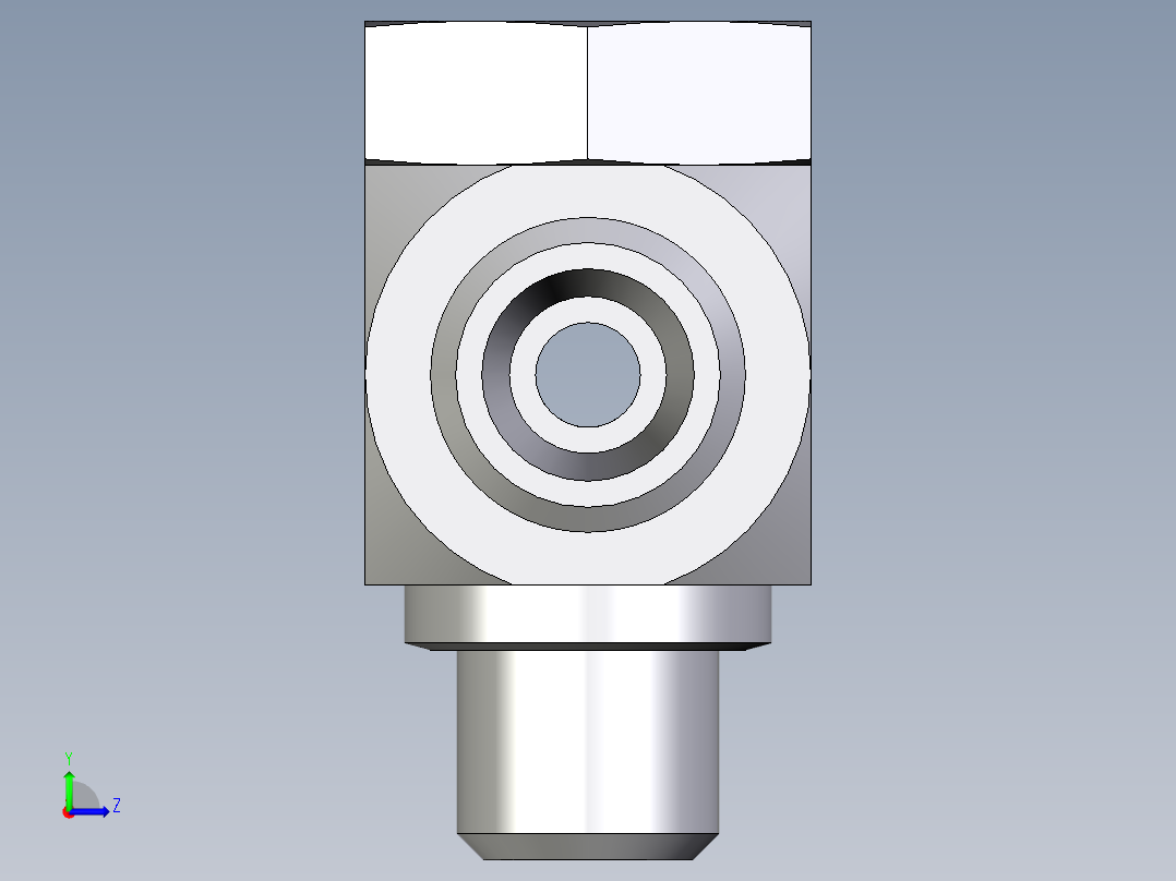 卡套式工业通用硬管接头EO_High_pressure_banjo_tee_TH06LMOMDCF左视图