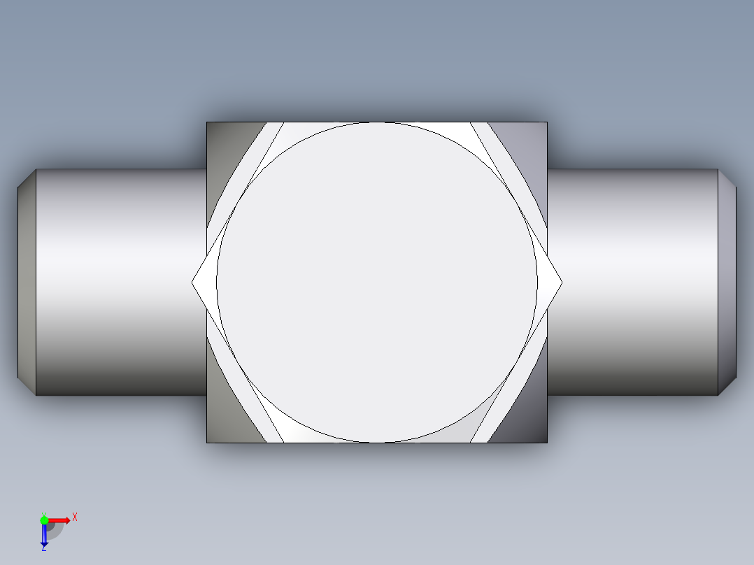 卡套式工业通用硬管接头EO_High_pressure_banjo_tee_TH06LMOMDCF俯视图