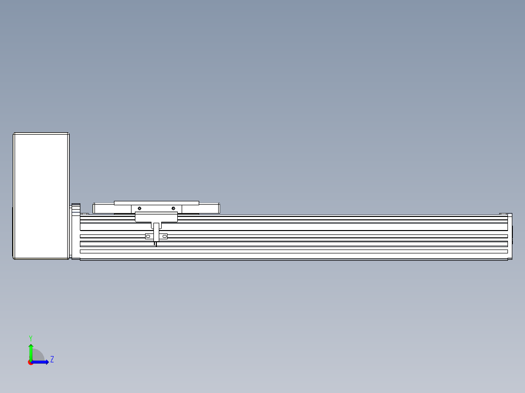 同步带全封闭直线模组TPA-HCB-110D-90-L300-RU-Y-P40-N3左视图