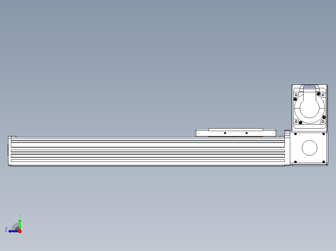 同步带全封闭直线模组TPA-HCB-110D-90-L300-RU-Y-P40-N3右视图