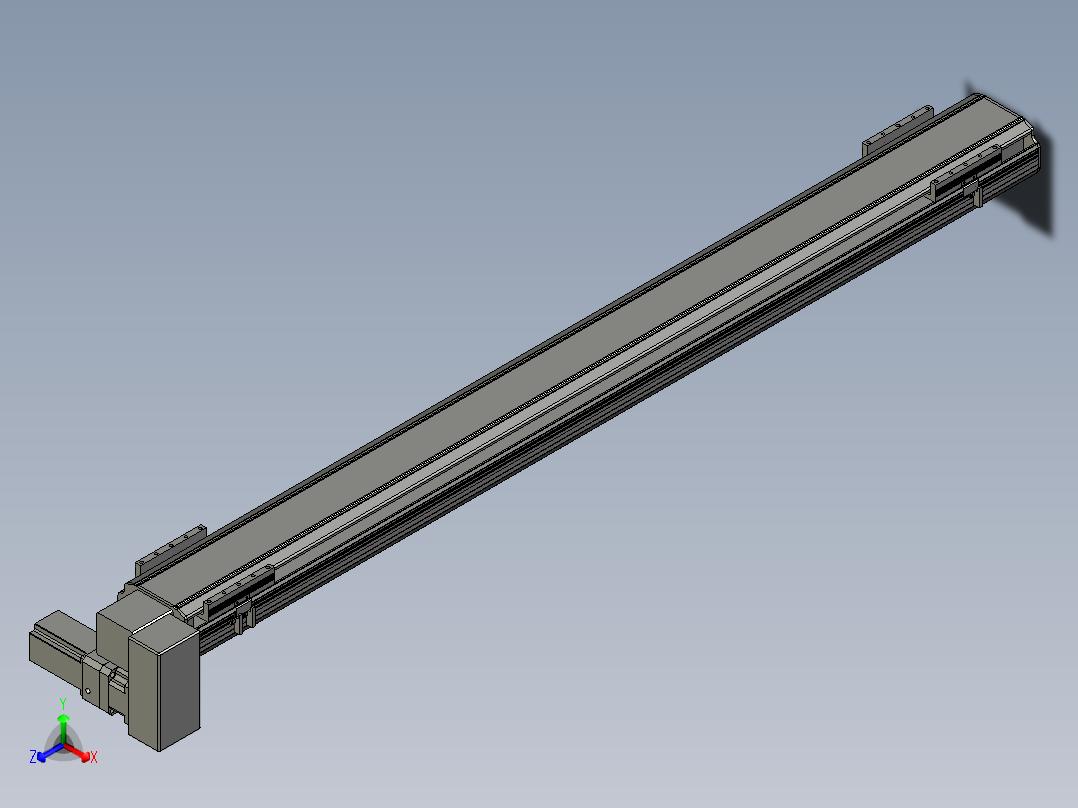 直线模组LHB17-L40-S1650-RD设计图纸正等轴测图