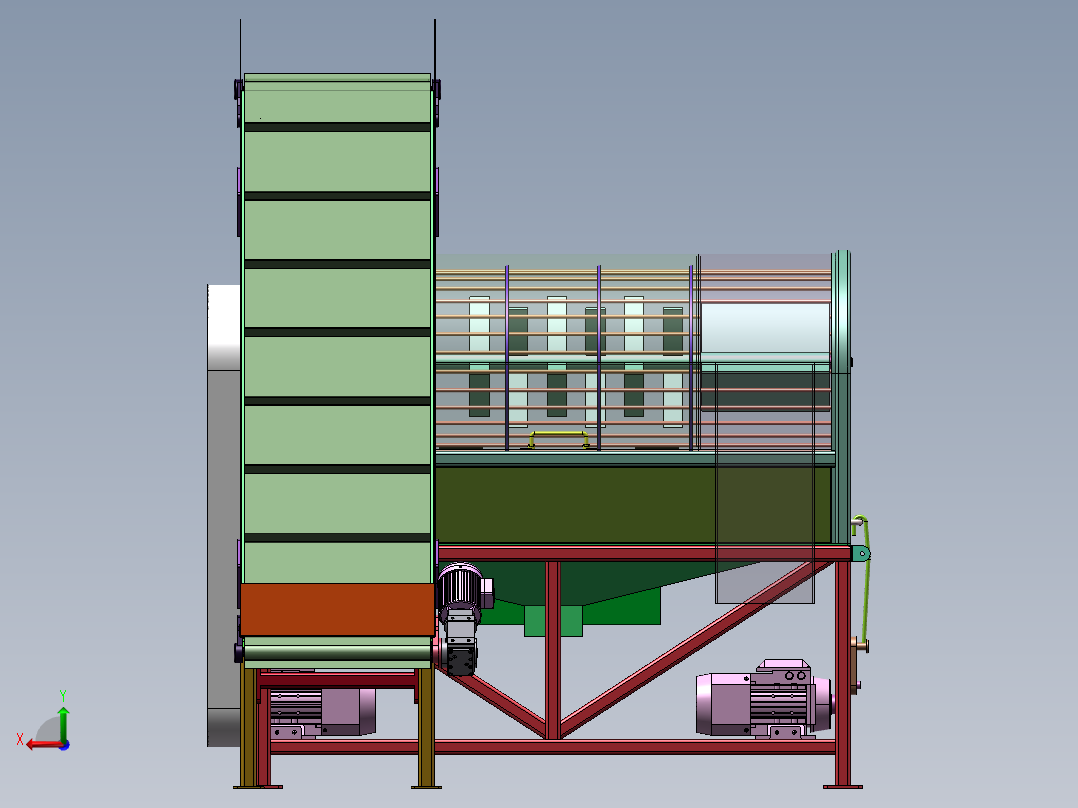 玉米脱粒机三维模型资料后视图