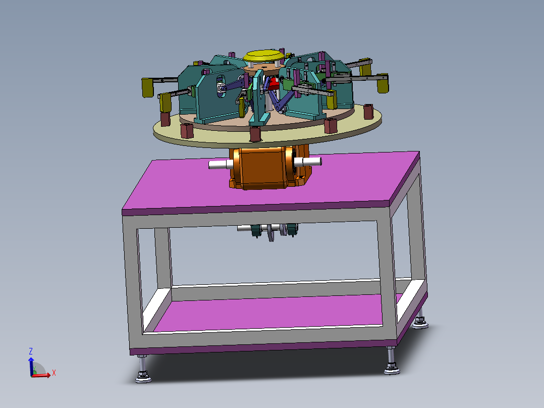凸轮分割器图纸 机械素材3D图纸自动化设备三维模型主视图