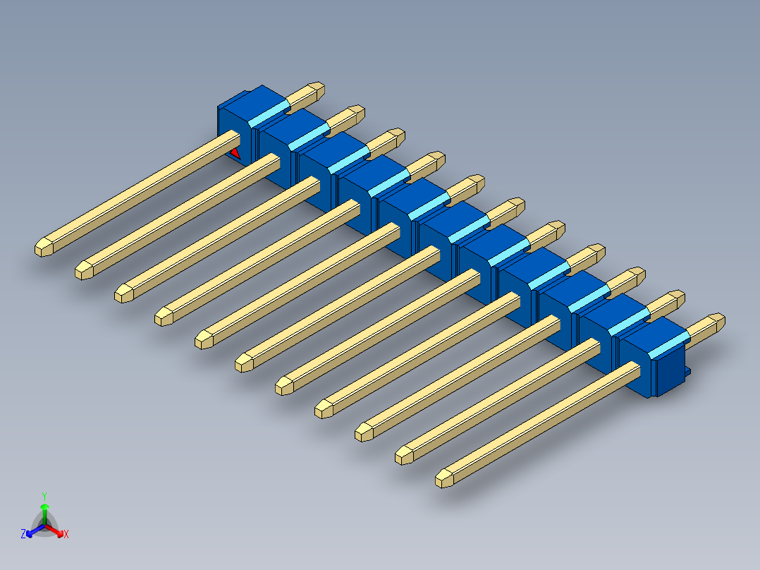 彩色公头100mil（2.54mm）系列-DS1021_blue_1x11p_100mil_Type5_rev1.0