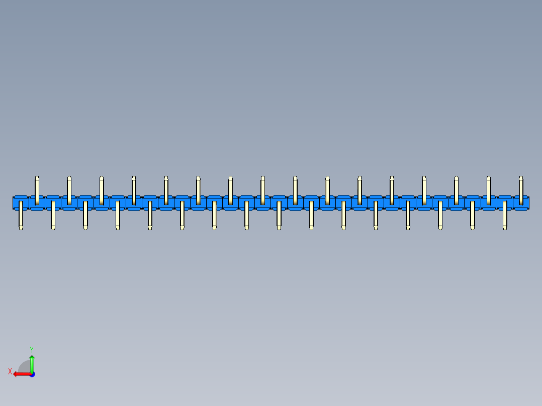 彩色公排针 100mil 2.54mm 系列-DS1022_blue_32p_100mil_Type_SMT_R1_rev1.0后视图