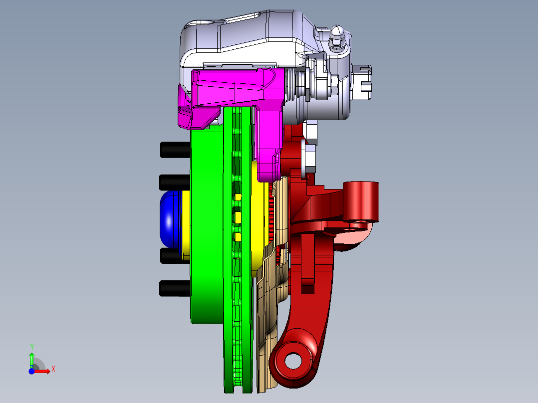 微信汽车盘式制动器设计【含三维catia+CAD图+文档】前视图
