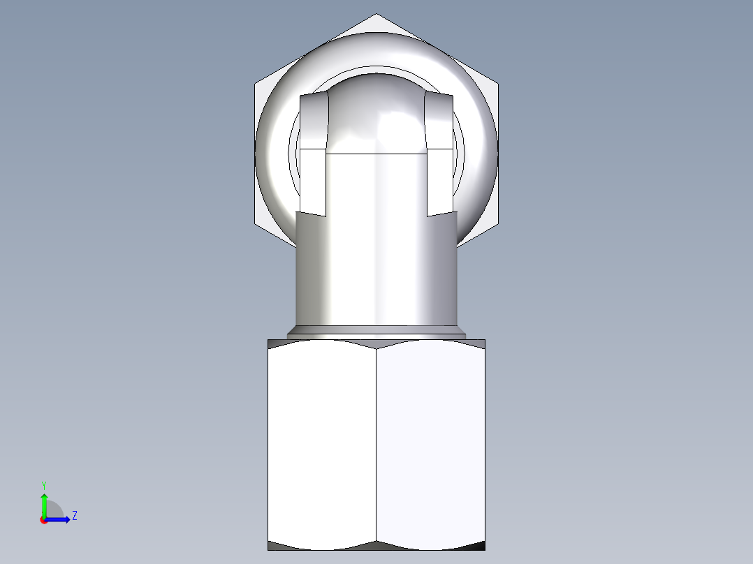 卡套式工业通用硬管接头EO_Bulkhead_elbow_WSV06S71左视图