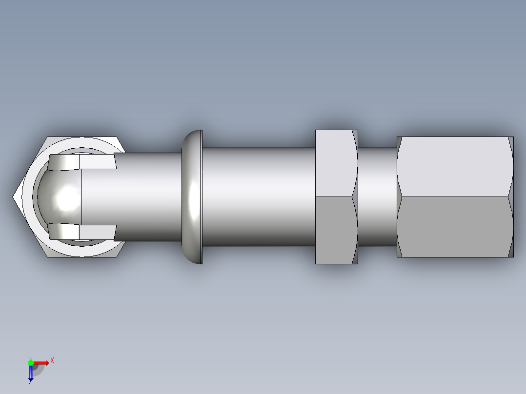 卡套式工业通用硬管接头EO_Bulkhead_elbow_WSV06S71俯视图