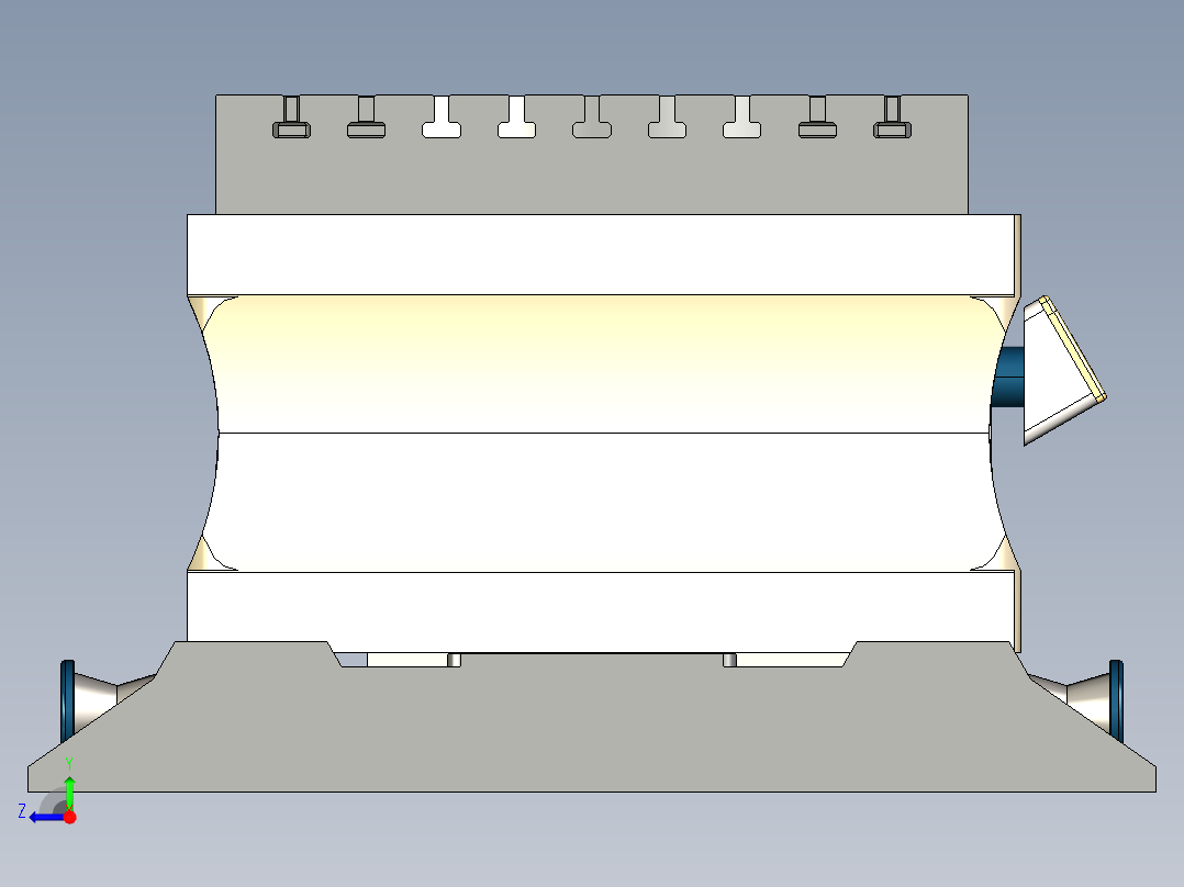 移动夹紧旋转台右视图