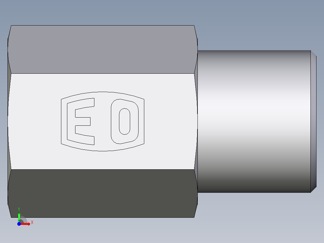 卡套式工业通用硬管接头EO_Swivel_connector_GAI06LRCFX前视图