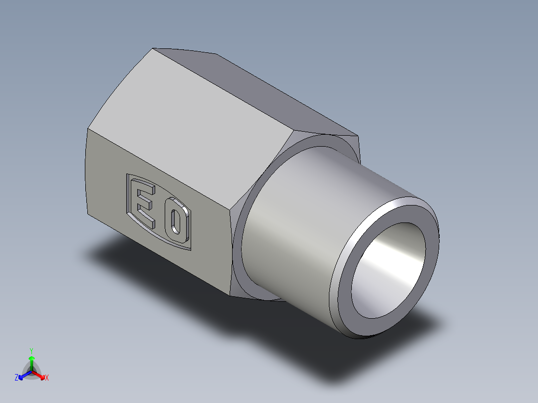 卡套式工业通用硬管接头EO_Swivel_connector_GAI06LRCFX正等轴测图