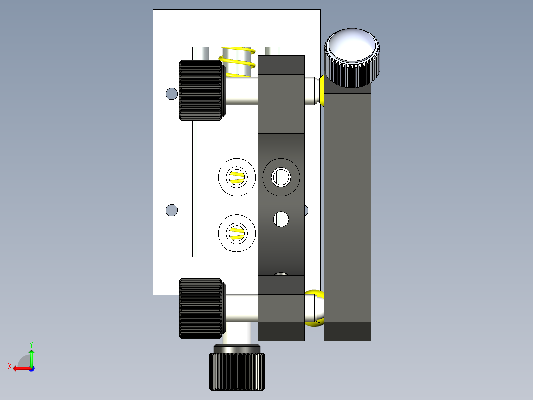三维光学镜片调整架后视图