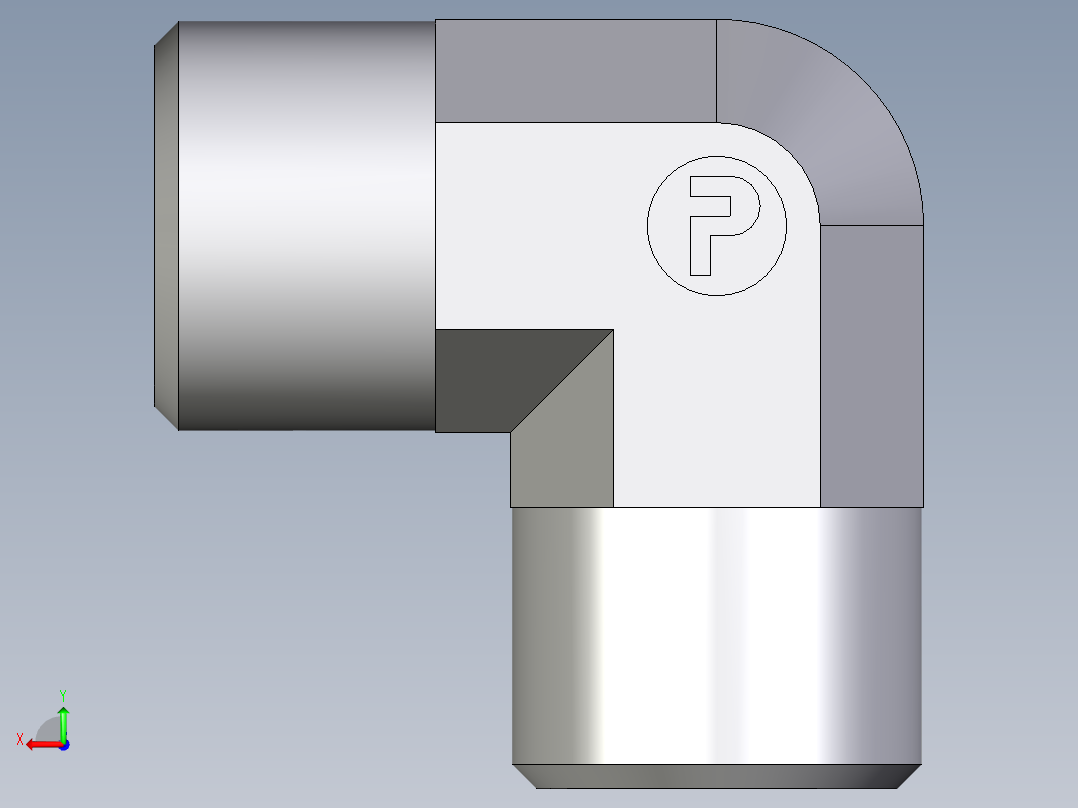 卡套式工业通用硬管接头EO_Union_elbow_W10L71X后视图