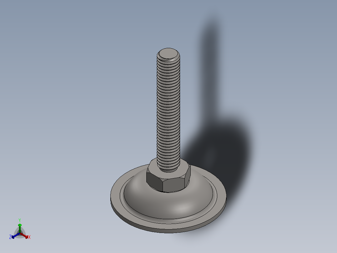 水平腿支脚正等轴测图