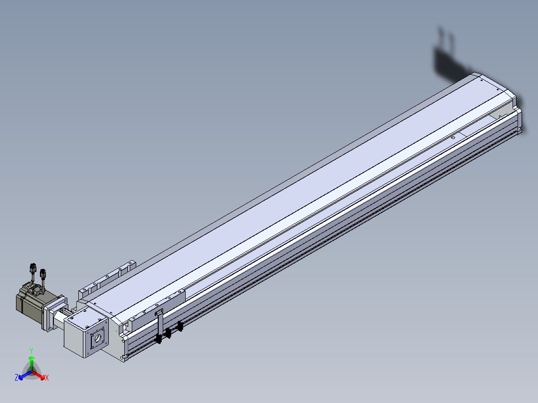 东锦同步带传动-直线滑台模组DH210B-L150-S1200-BL-P750W-C3正等轴测图