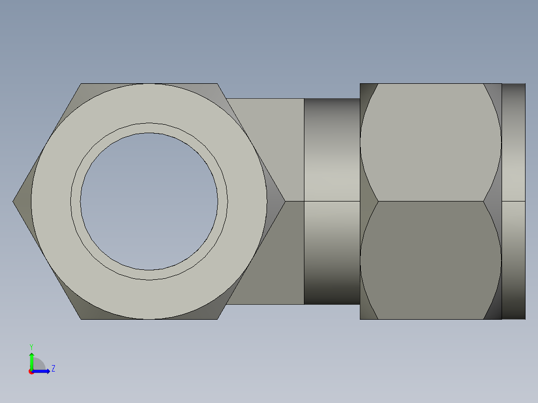 卡套式工业通用硬管接头16_r6bu-s左视图