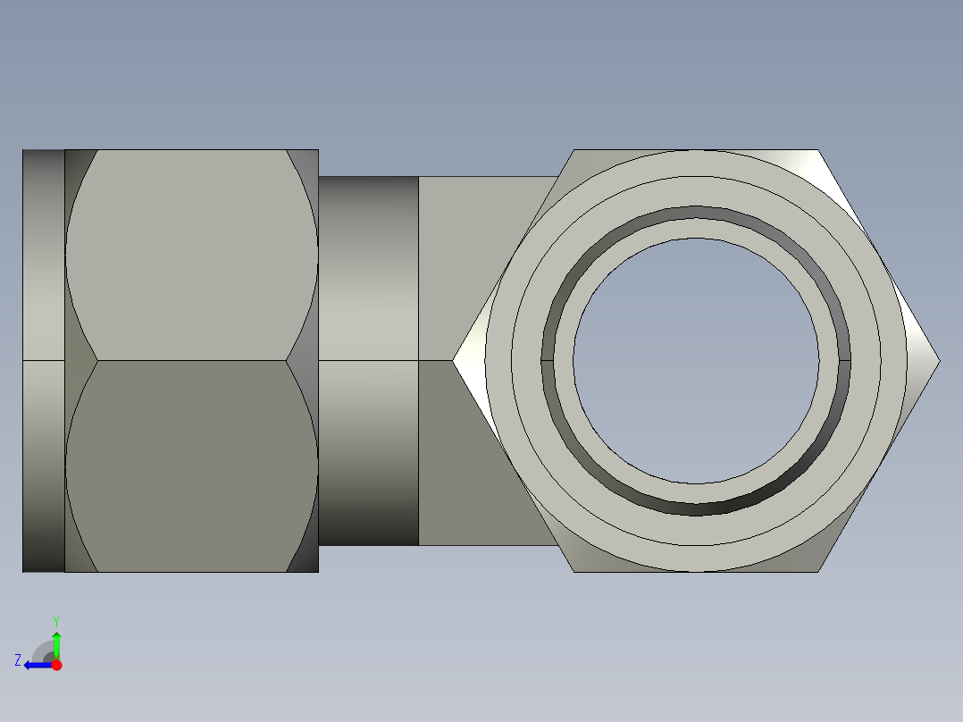 卡套式工业通用硬管接头16_r6bu-s右视图