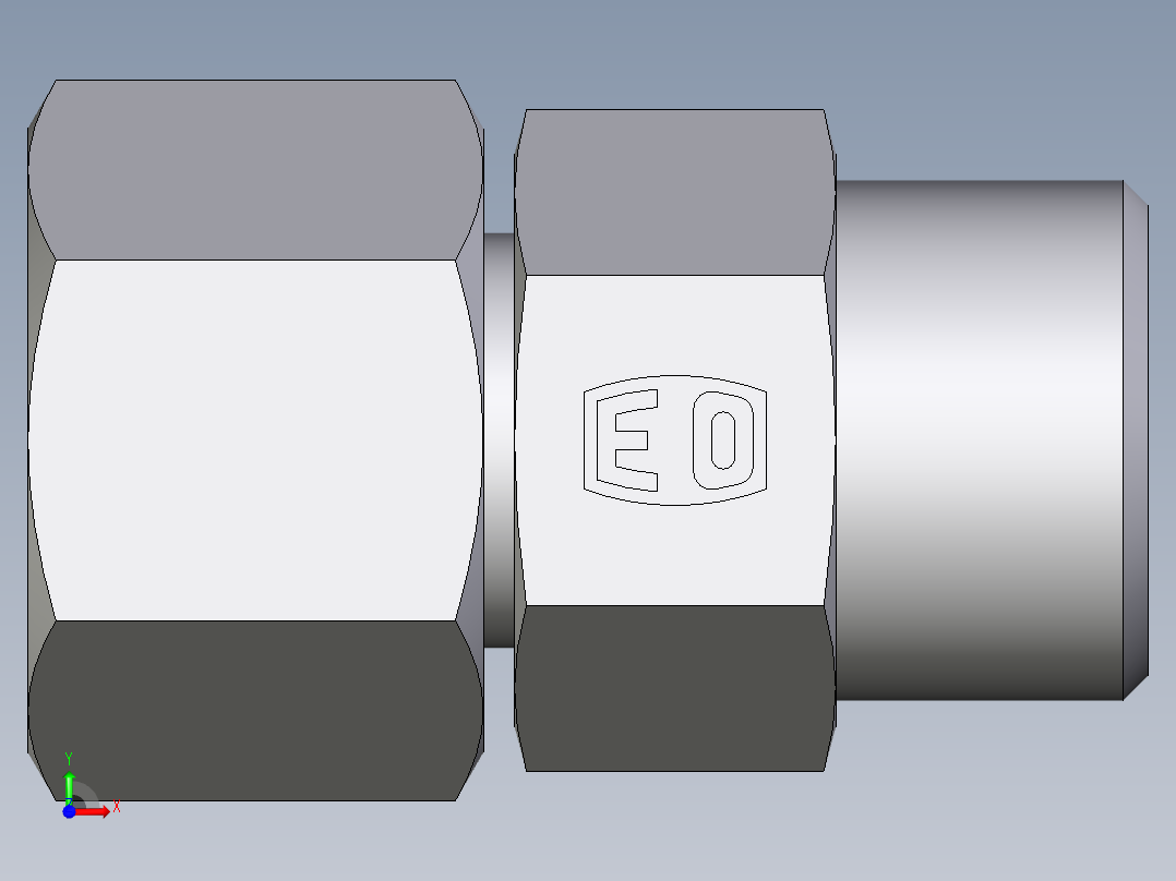 卡套式工业通用硬管接头EO_Distance_piece_adapter_DA12SOMD71前视图