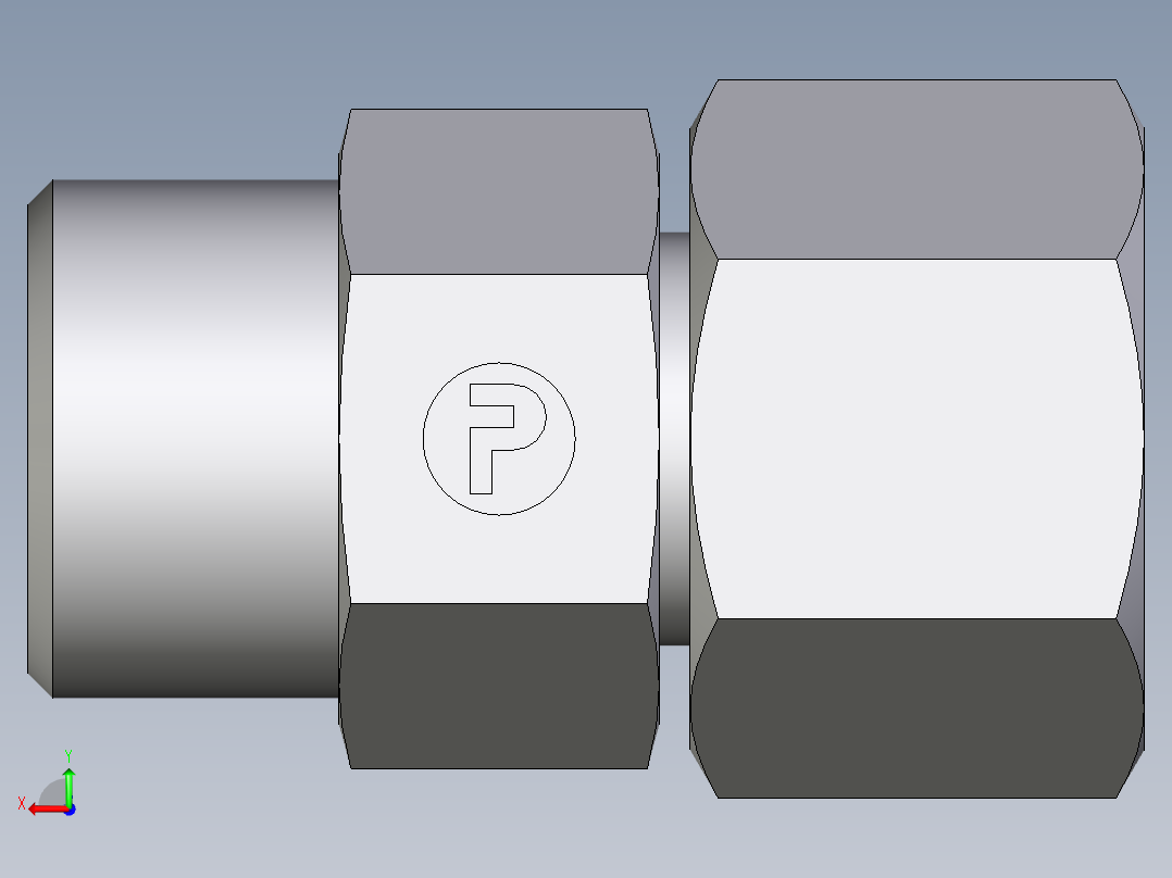 卡套式工业通用硬管接头EO_Distance_piece_adapter_DA12SOMD71后视图